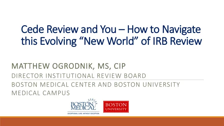 cede review and you how to navigate