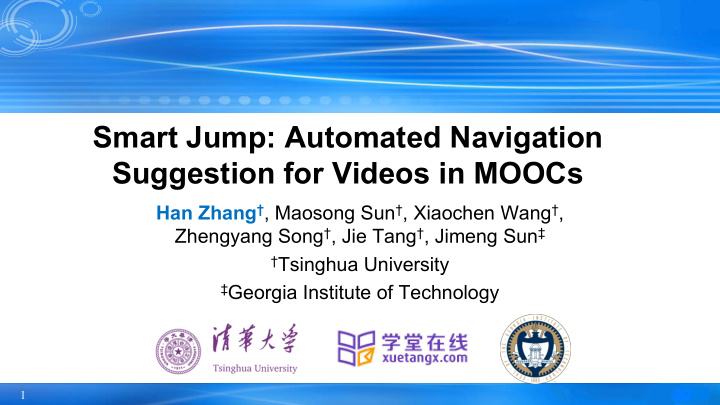 smart jump automated navigation suggestion for videos in