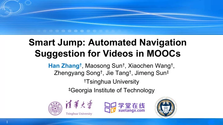 smart jump automated navigation suggestion for videos in