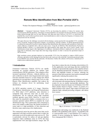 Remote Mine Identification from Man-Portable UUVs Chris Gilson 1 1 Product Development Manager,