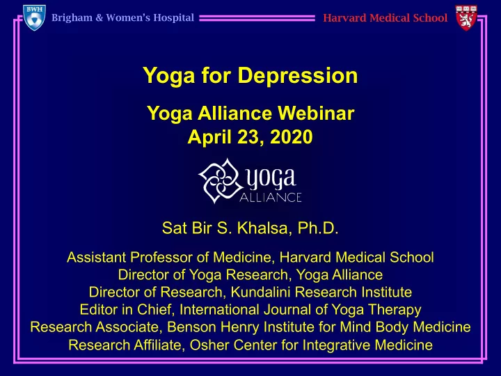 yoga for depression