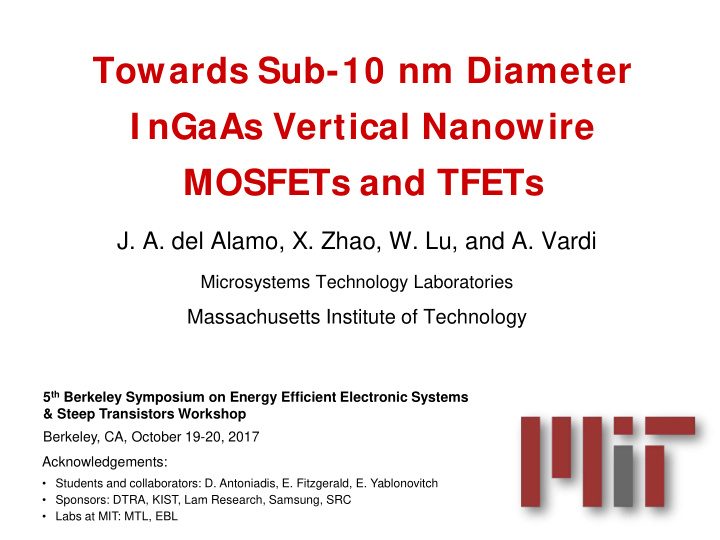towards sub 10 nm diameter i ngaas vertical nanowire