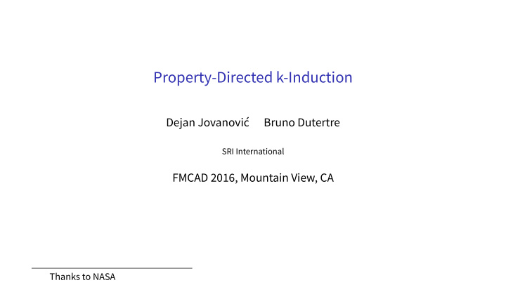 property directed k induction