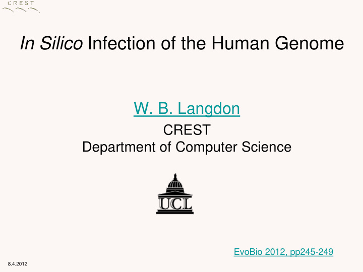 in silico infection of the human genome