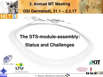 GSI Darmstadt, 31.1  2.2.17  The STS-module-assembly:  Status and Challenges JINR/ Dubna, Russia
