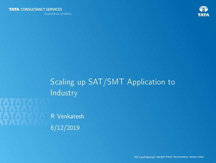scaling up sat smt application to industry