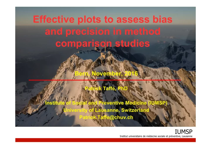 effective plots to assess bias and precision in method