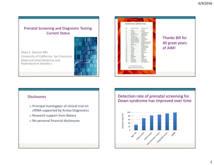 detection rate of prenatal screening for