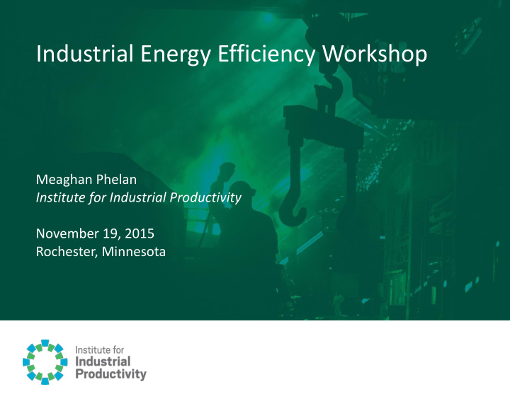 industrial energy efficiency workshop
