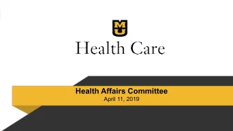 Health Affairs Committee  April 11, 2019  Health Affairs Committee    Interim Dean Zweigs