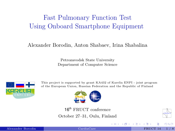 fast pulmonary function test using onboard smartphone