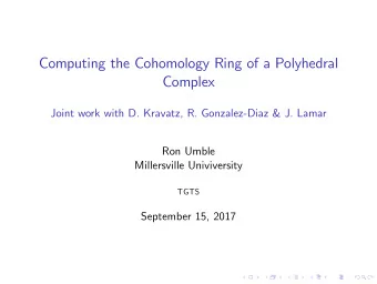 Computing the Cohomology Ring of a Polyhedral  Complex  Joint work with D. Kravatz, R.