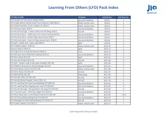 Learning From Others (LFO) Pack Index Full title of slide  Category LFO/LFI No. LFO Pack no. LFO