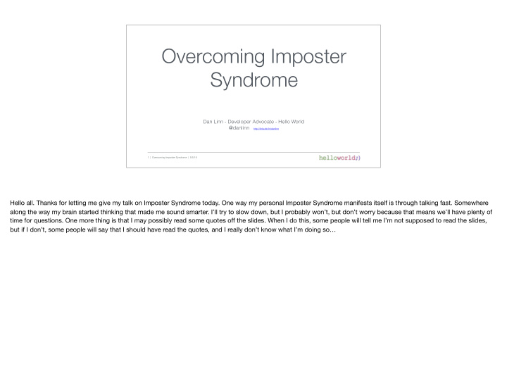 overcoming imposter syndrome