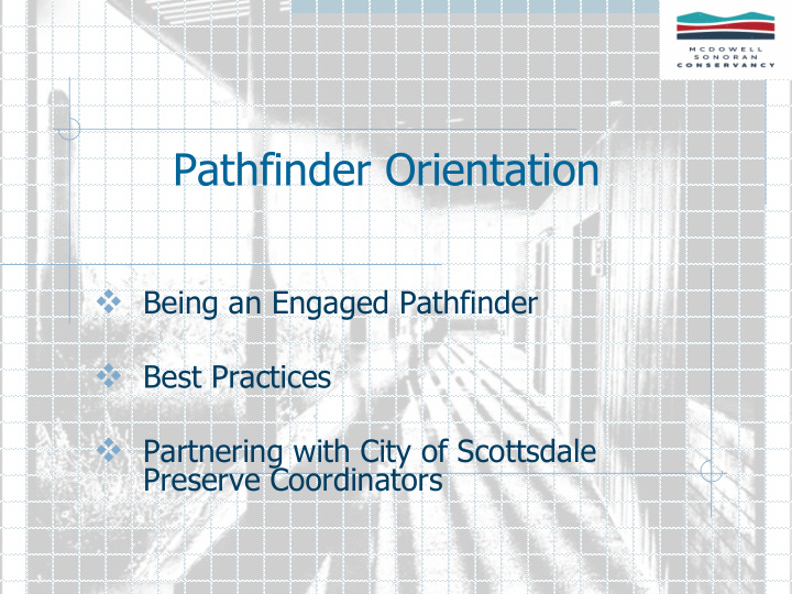 pathfinder orientation