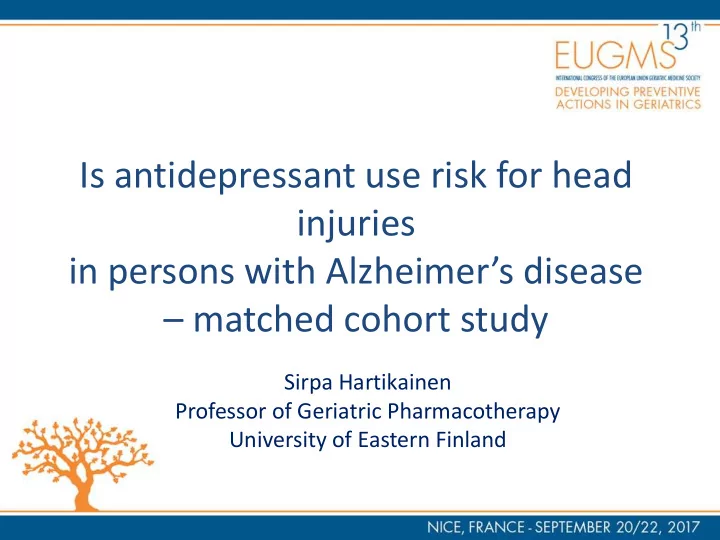 is antidepressant use risk for head