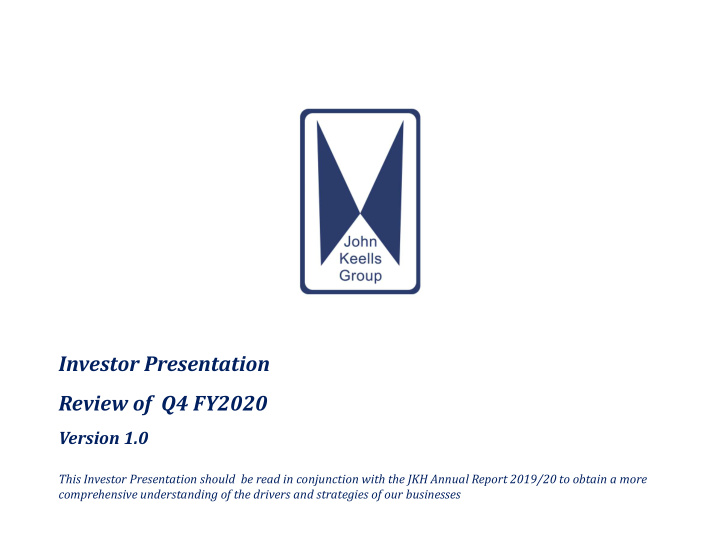 investor presentation review of q4 fy2020