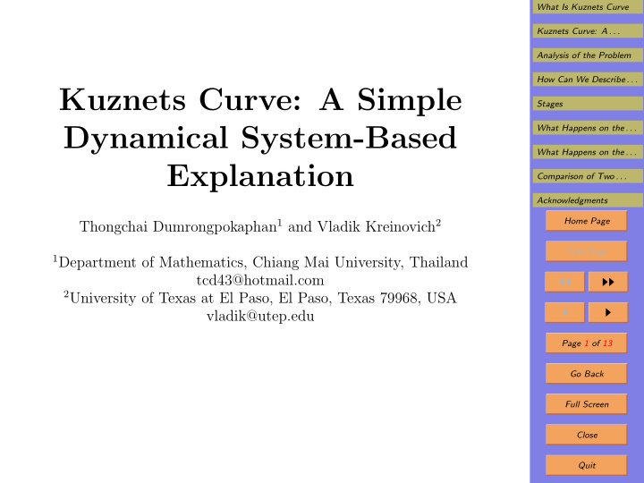kuznets curve a simple