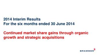 growth and strategic acquisitions  Agenda  Overview  Financial highlights  Market drivers