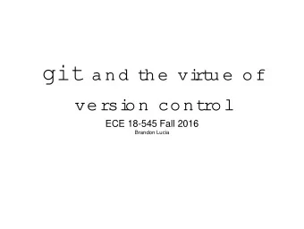 Version Control  What is it?  A tool for collaborative editing  A tool for keeping an edit history
