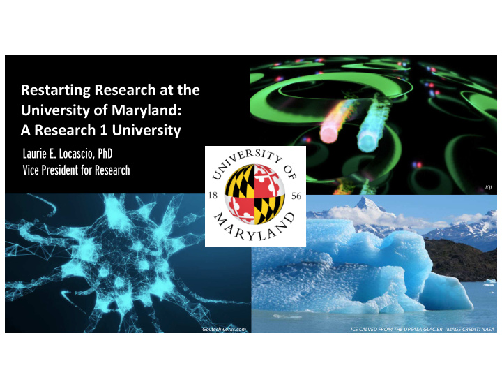 restarting research at the university of maryland a