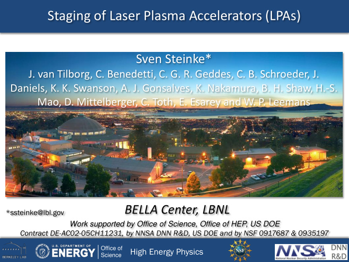 staging of laser plasma accelerators lpas