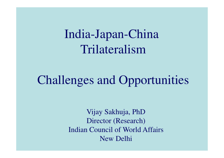 india japan china trilateralism challenges and