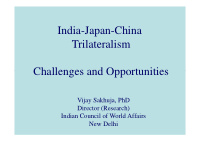 india japan china trilateralism challenges and