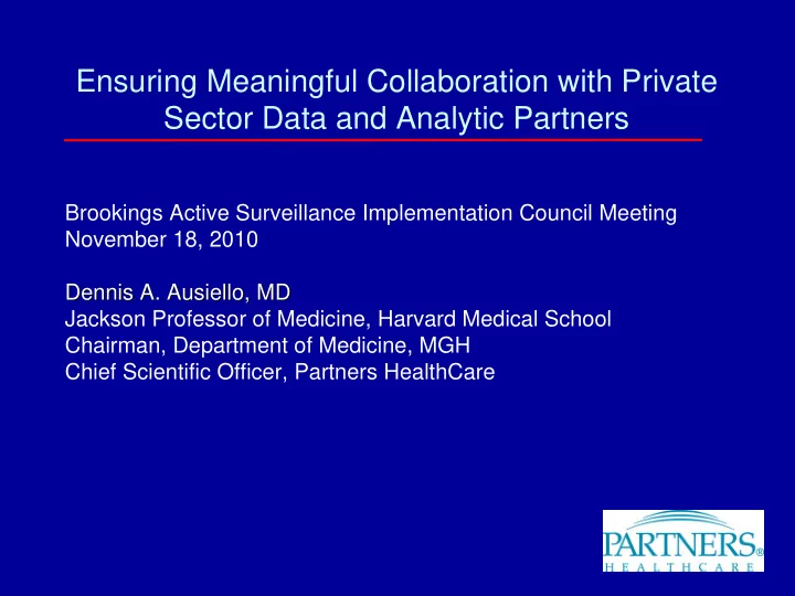 ensuring meaningful collaboration with private sector