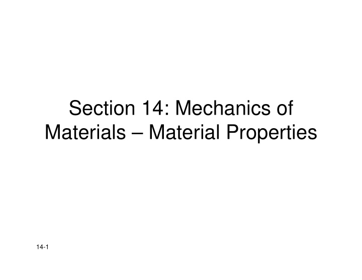 section 14 mechanics of materials material properties