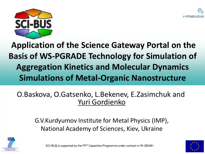 application of the science gateway portal on the basis of