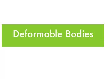 Deformable Bodies  Deformation  rest space  deformed space  x p ( x )  Given a rest shape x and