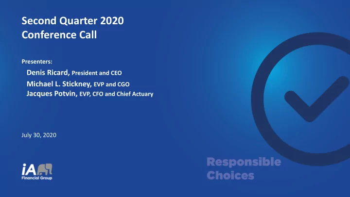 second quarter 2020 conference call