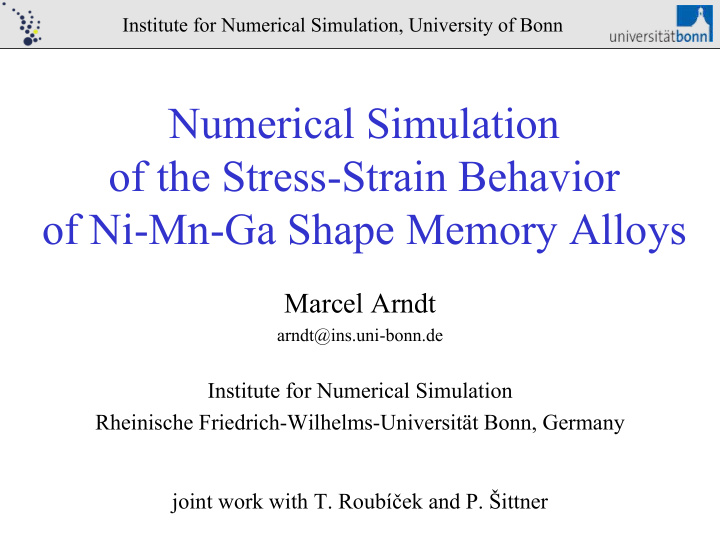 numerical simulation of the stress strain behavior of ni