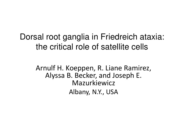 dorsal root ganglia in friedreich ataxia the critical