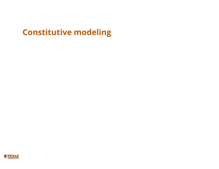 constitutive modeling kinematics of strain