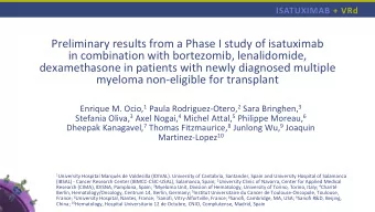 Preliminary results from a Phase I study of isatuximab  in combination with bortezomib,