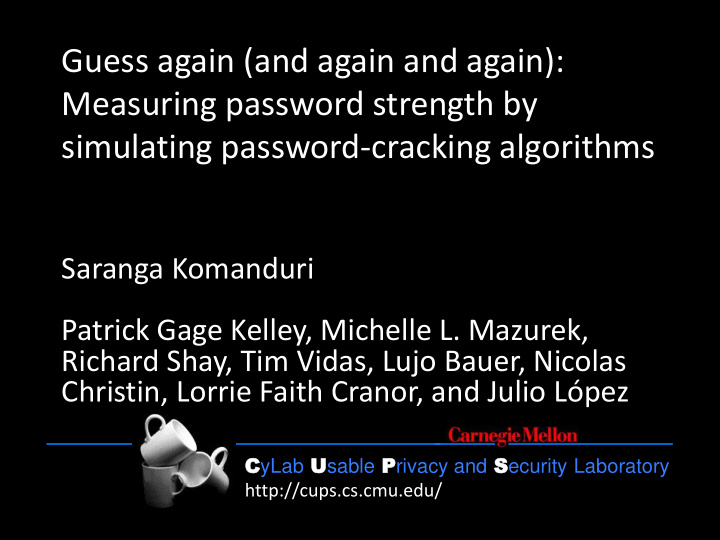 measuring password strength by