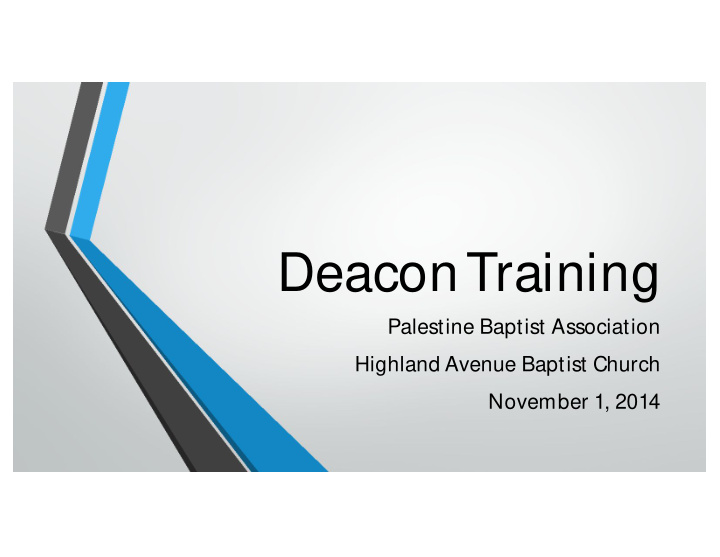 deacon training
