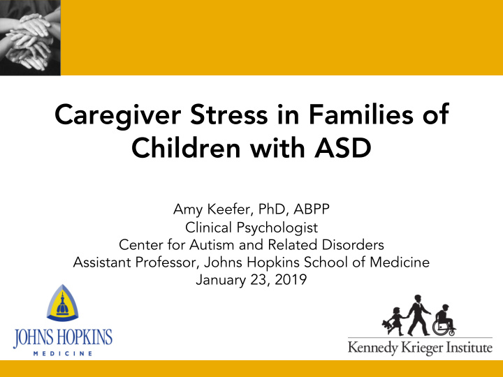 caregiver stress in families of children with asd