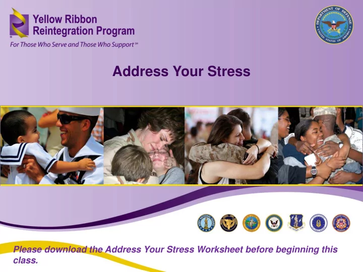 address your stress