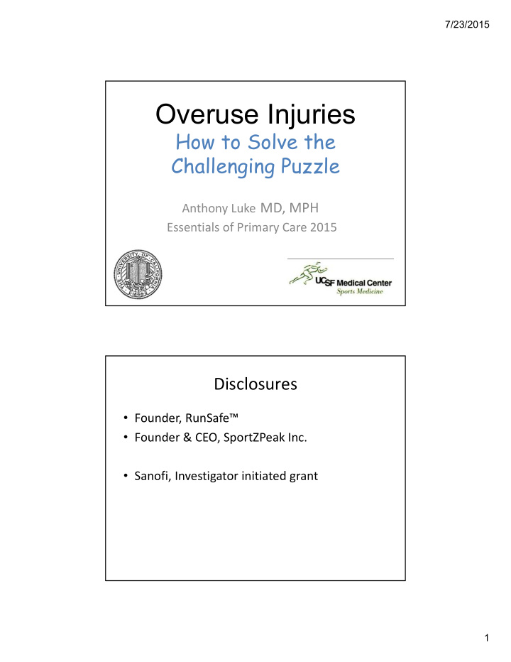 overuse injuries