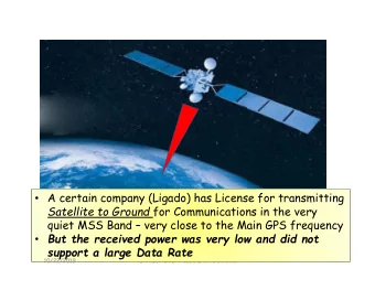 A certain company (Ligado) has License for transmitting Satellite to Ground for Communications in