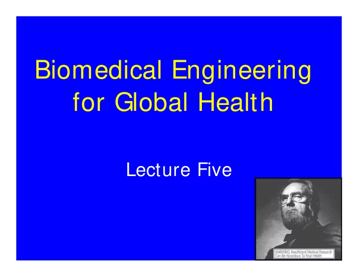 biomedical engineering for global health