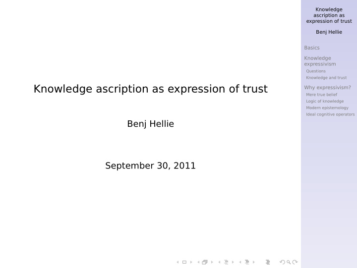 knowledge ascription as expression of trust