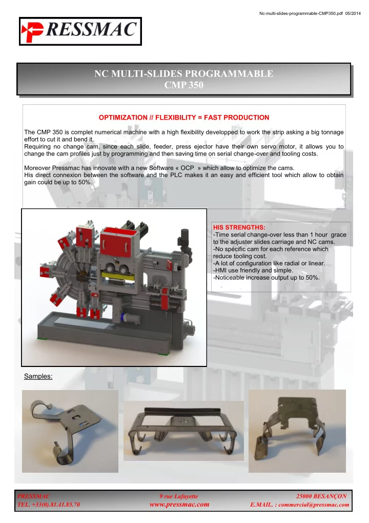 nc multi slides programmable cmp 350