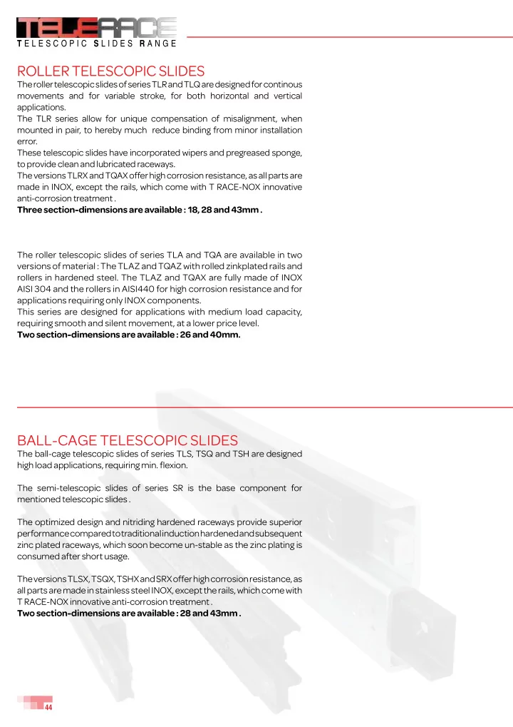 ball cage telescopic slides