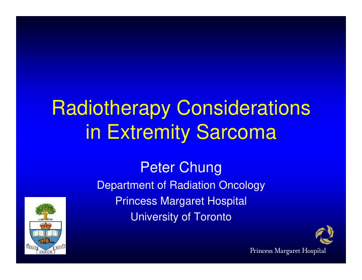 radiotherapy considerations in extremity sarcoma
