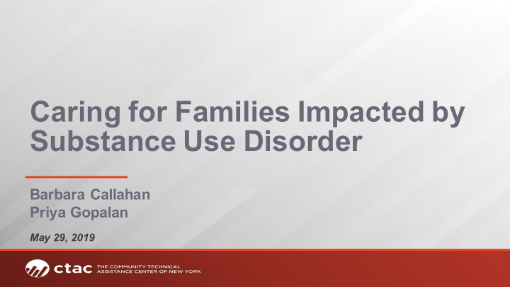 caring for families impacted by substance use disorder