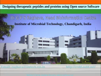 Institute of Microbial Technology, Chandigarh, India  Email: raghava@imtech.res.in